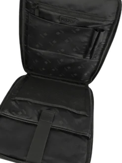 Czarny skórzany plecak z kieszenią na laptopa