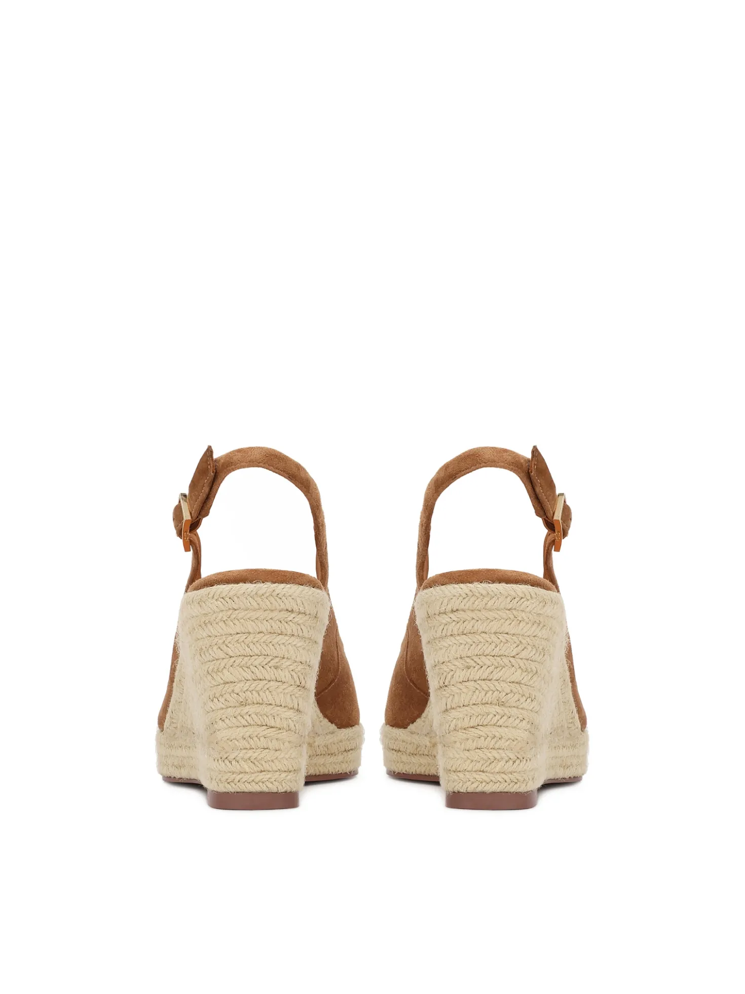 Czółenka slingback ze zdobionym koturnem