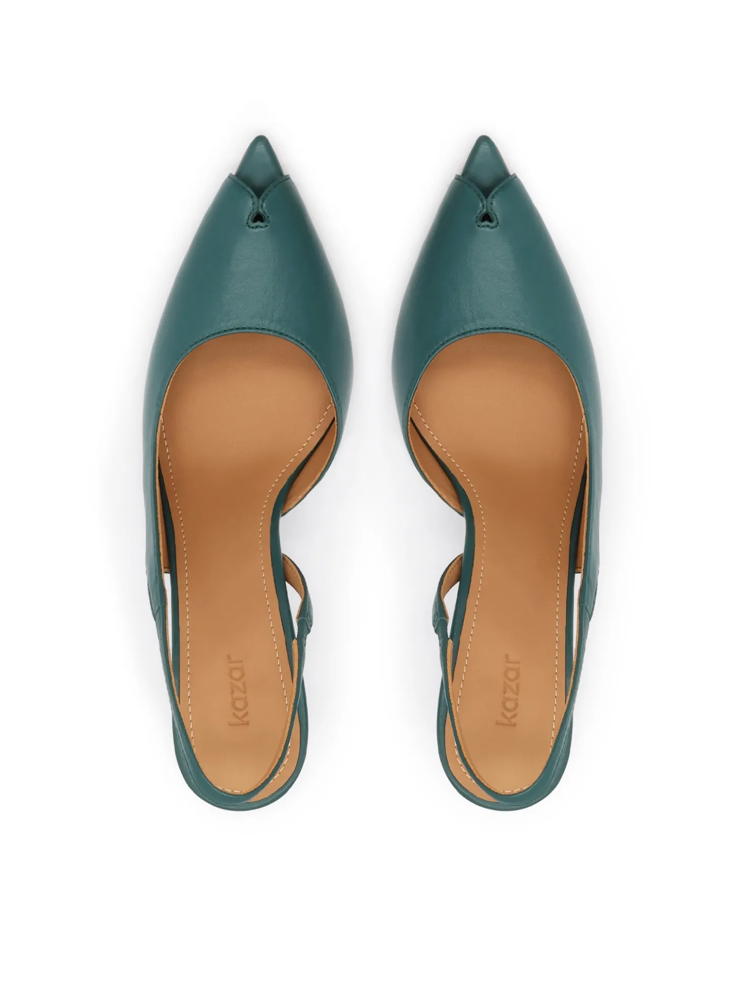 Czółenka slingback z wydłużonymi otwartymi noskami