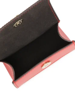 Czerwone etui na klucze z karabińczykiem