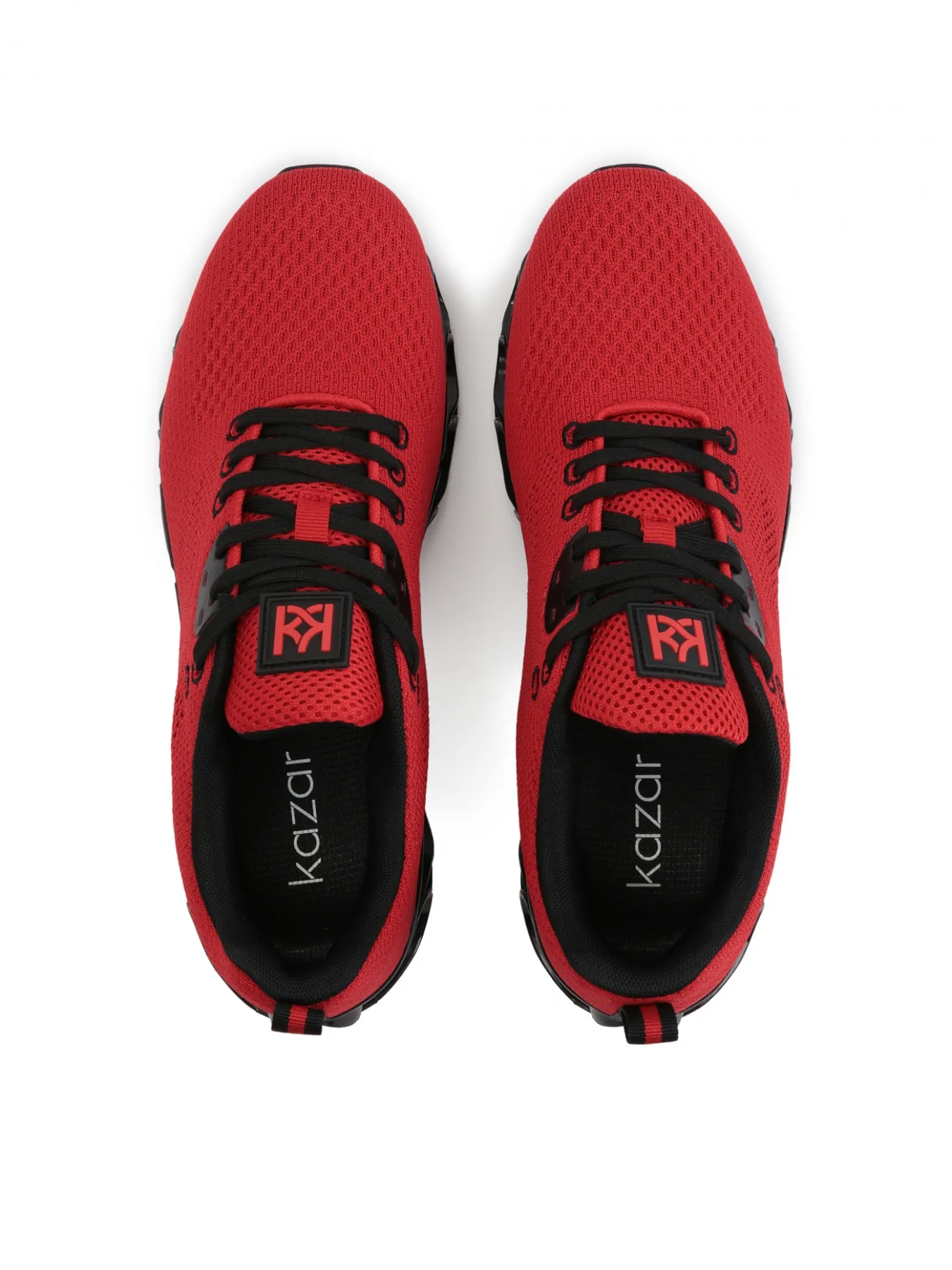 Czerwone sneakersy męskie z przewiewnej tkaniny