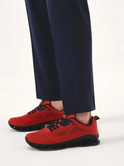Czerwone sneakersy męskie z przewiewnej tkaniny