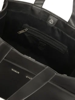 Duża czarna tote bag z saszetką