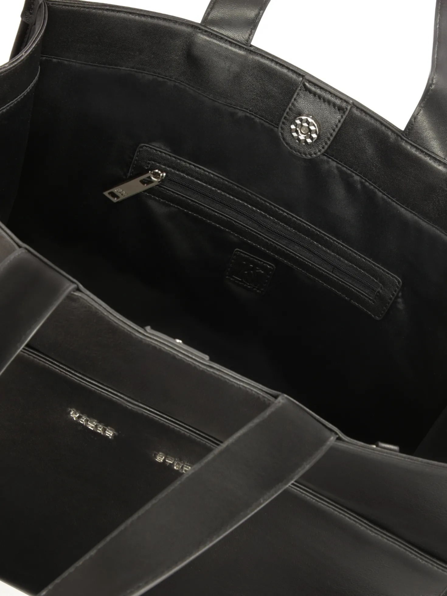 Duża czarna tote bag z saszetką