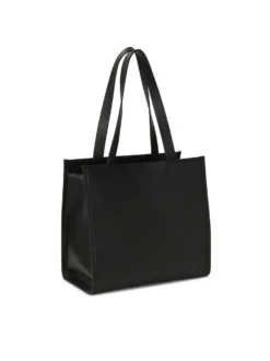 Duża torebka tote bag z czarnej skóry