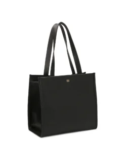 Duża torebka tote bag z czarnej skóry