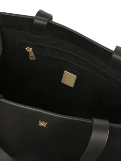 Duża torebka tote bag z czarnej skóry