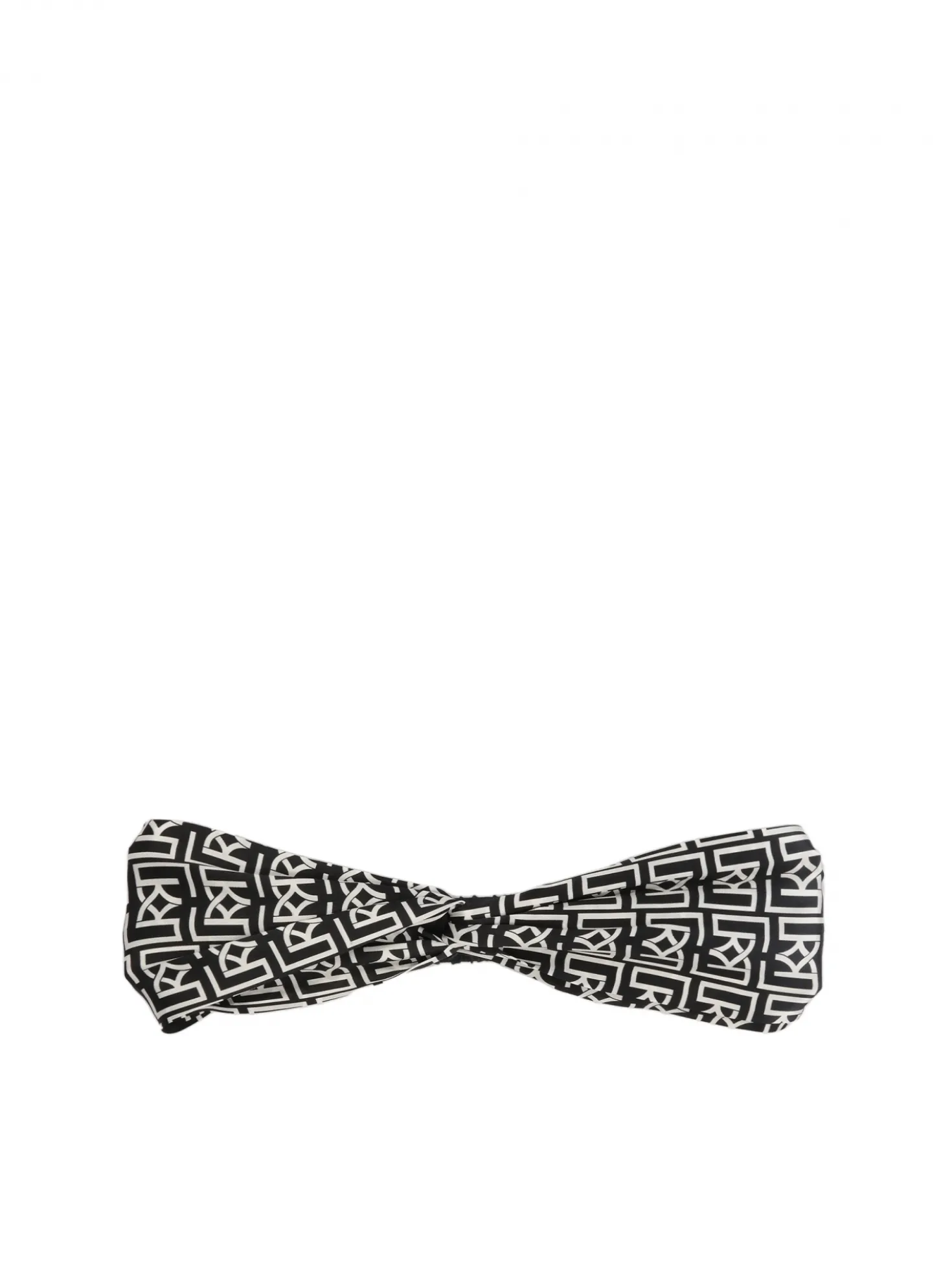 Elegancka opaska na włosy w biało-czarne monogramy KAZAR