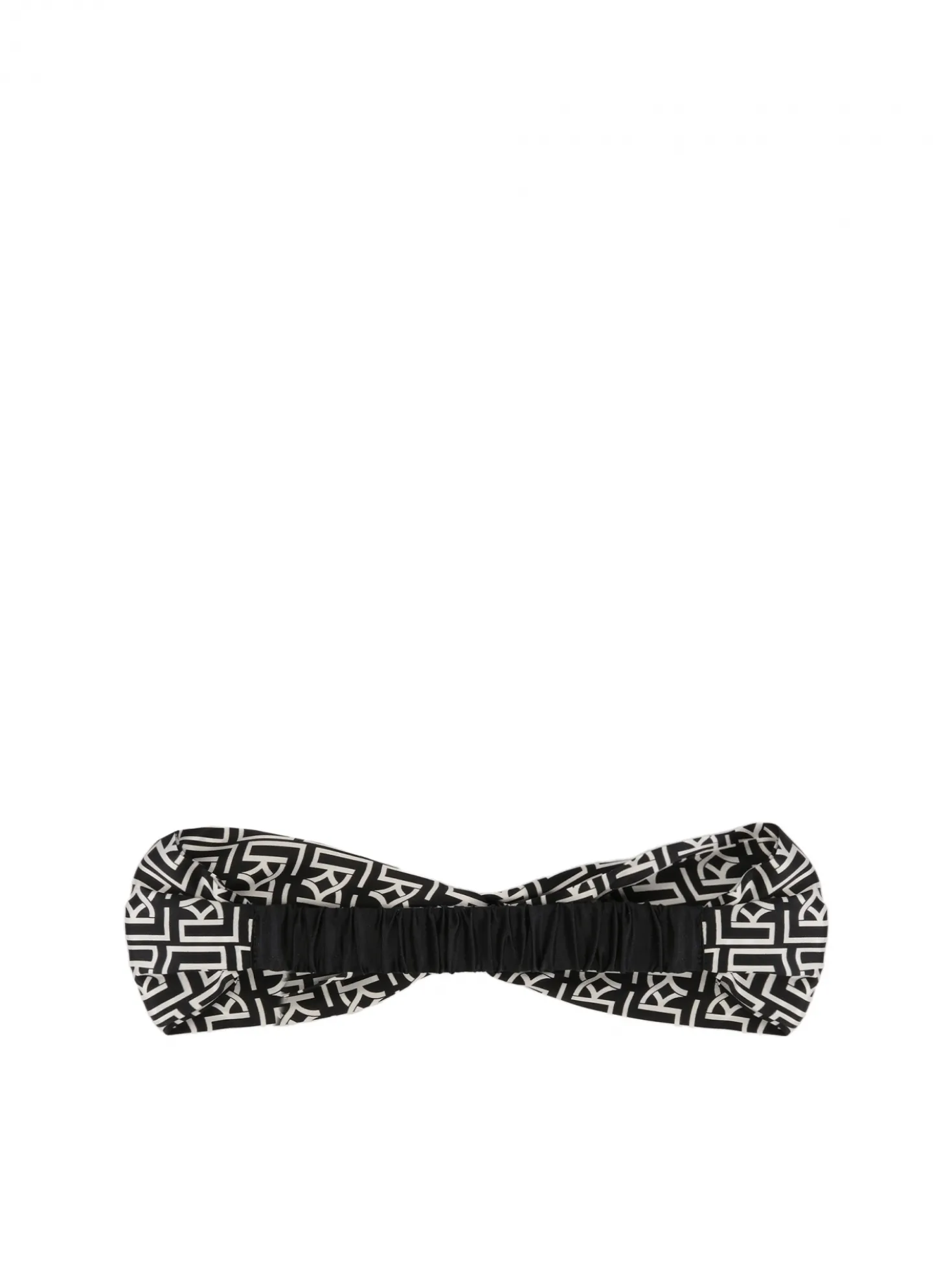 Elegancka opaska na włosy w biało-czarne monogramy KAZAR
