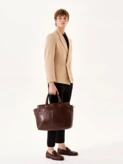 Elegancka skórzana torba męska w biznesowym stylu