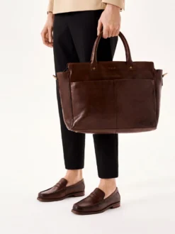 Elegancka skórzana torba męska w biznesowym stylu