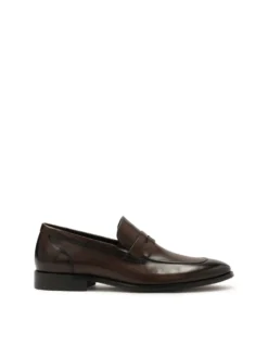 Eleganckie brązowe loafersy ze skóry