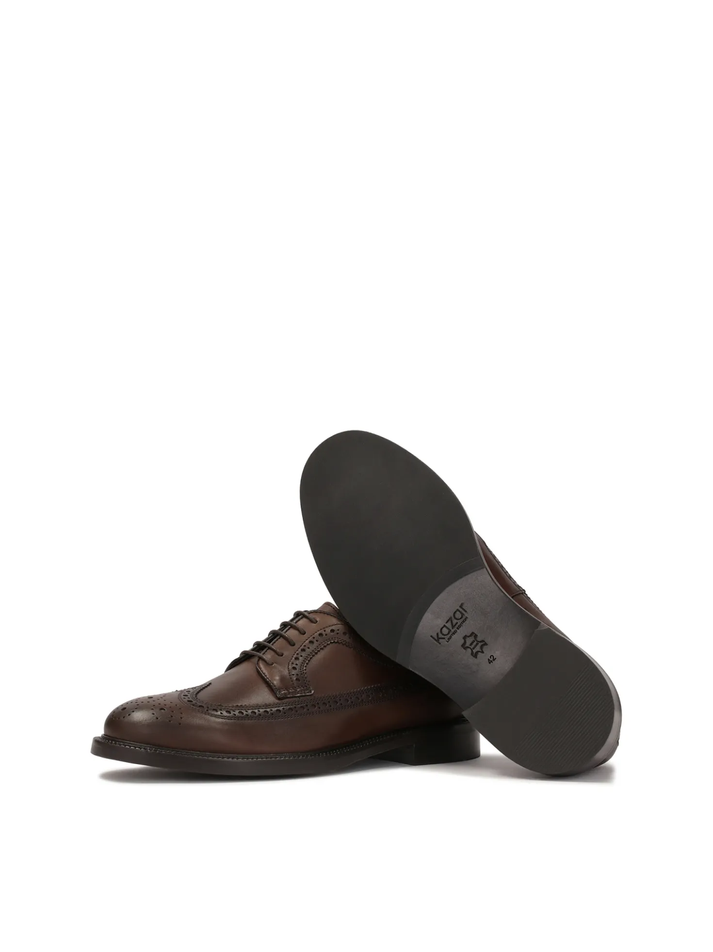 Eleganckie brązowe skórzane buty męskie typu brogue
