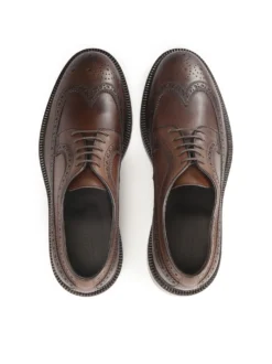 Eleganckie brązowe skórzane buty męskie typu brogue