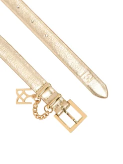 Elegancki złoty pasek z łańcuszkiem i monogramem