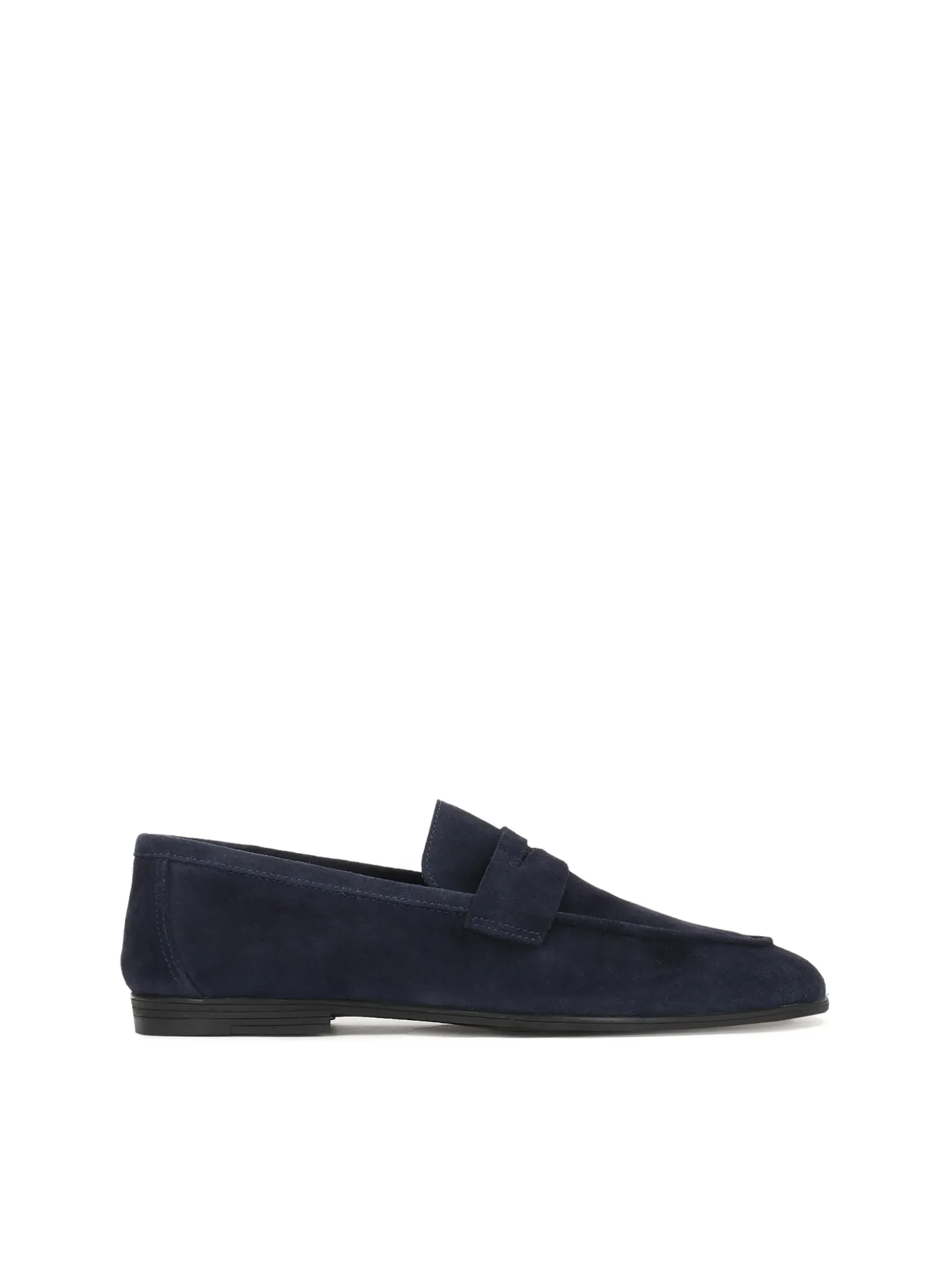 Granatowe loafersy z zamszu