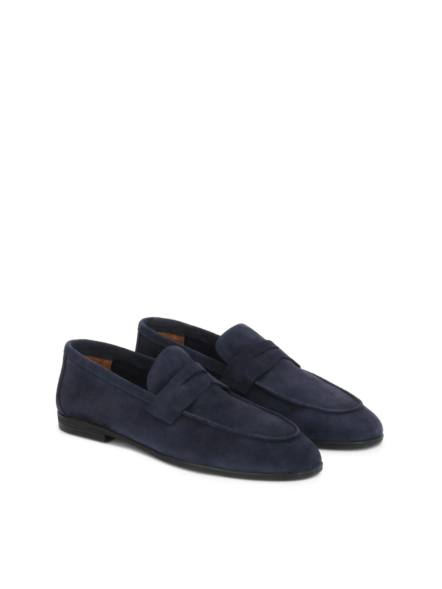 Granatowe loafersy z zamszu
