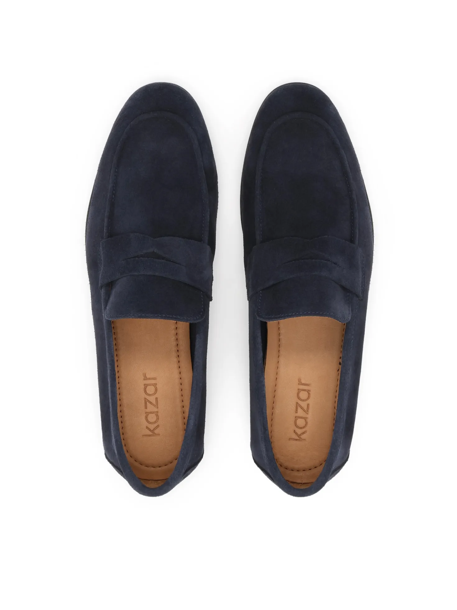 Granatowe loafersy z zamszu