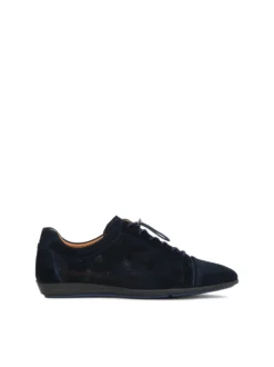 Granatowe półbuty z elastycznym wiązaniem