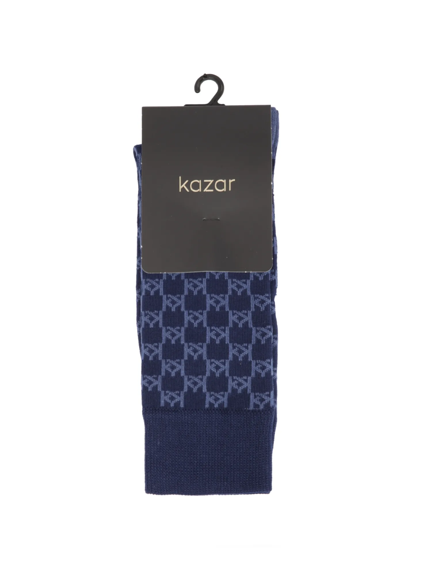 Granatowe skarpety męskie w monogramy KAZAR
