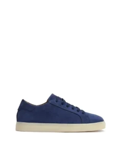 Granatowe sneakersy z zamszowej skóry