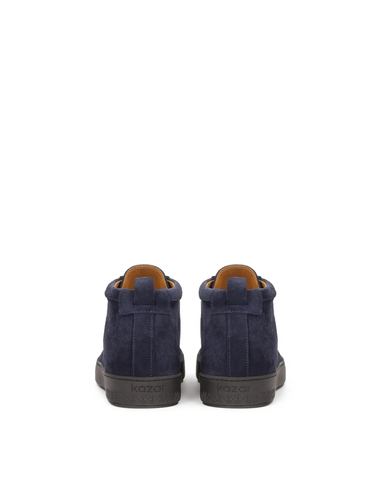 Granatowe zamszow sneakersy typu Chukka