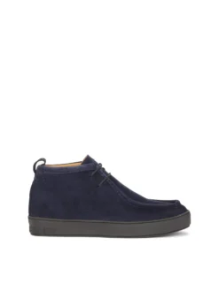 Granatowe zamszow sneakersy typu Chukka