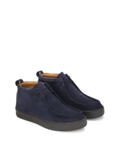 Granatowe zamszow sneakersy typu Chukka