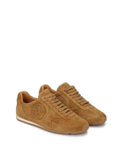 Jasnobrązowe sneakersy z zamszu