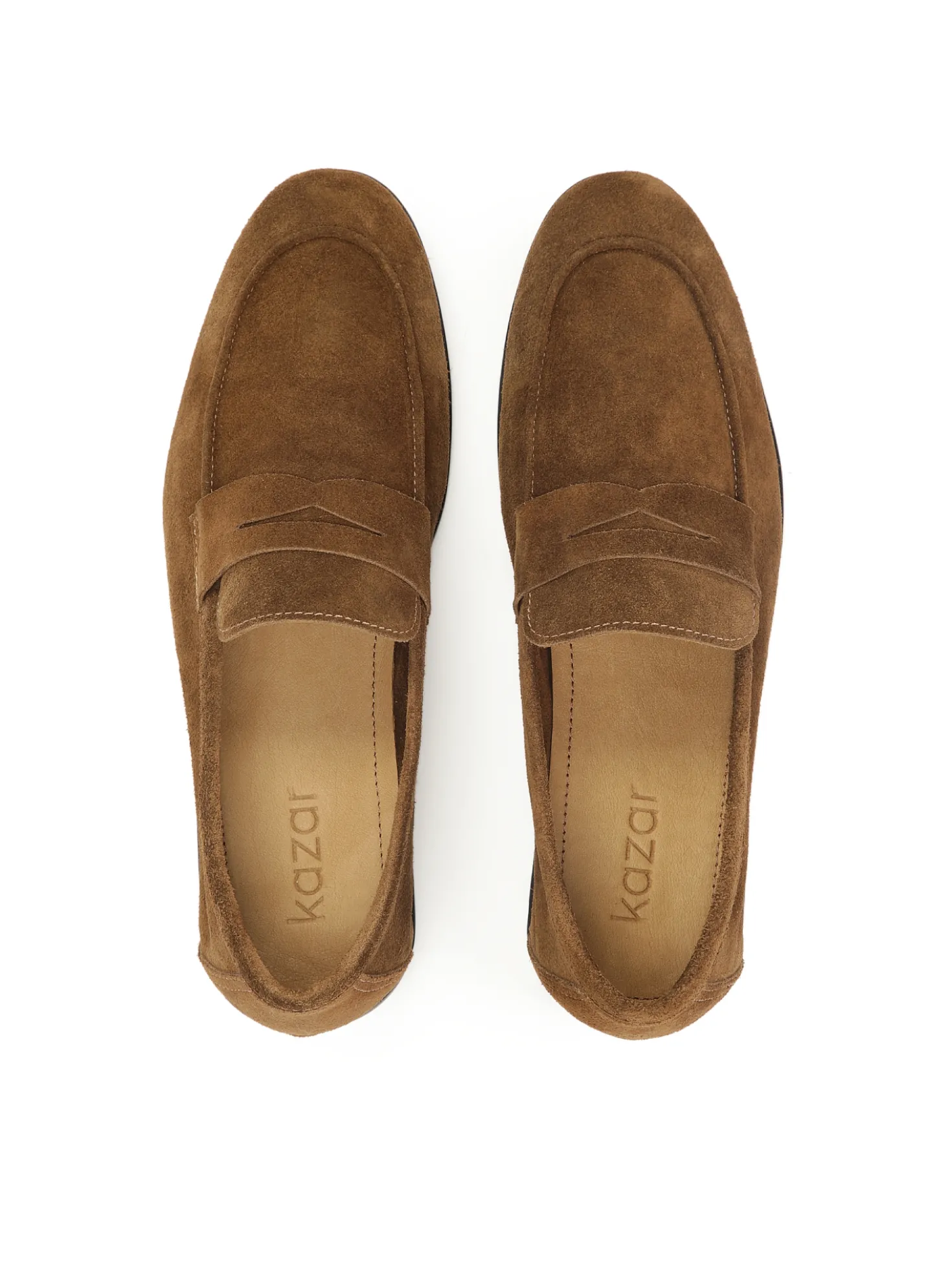 Klasyczne brązowe loafersy z zamszu