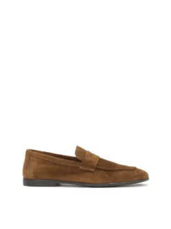 Klasyczne brązowe loafersy z zamszu