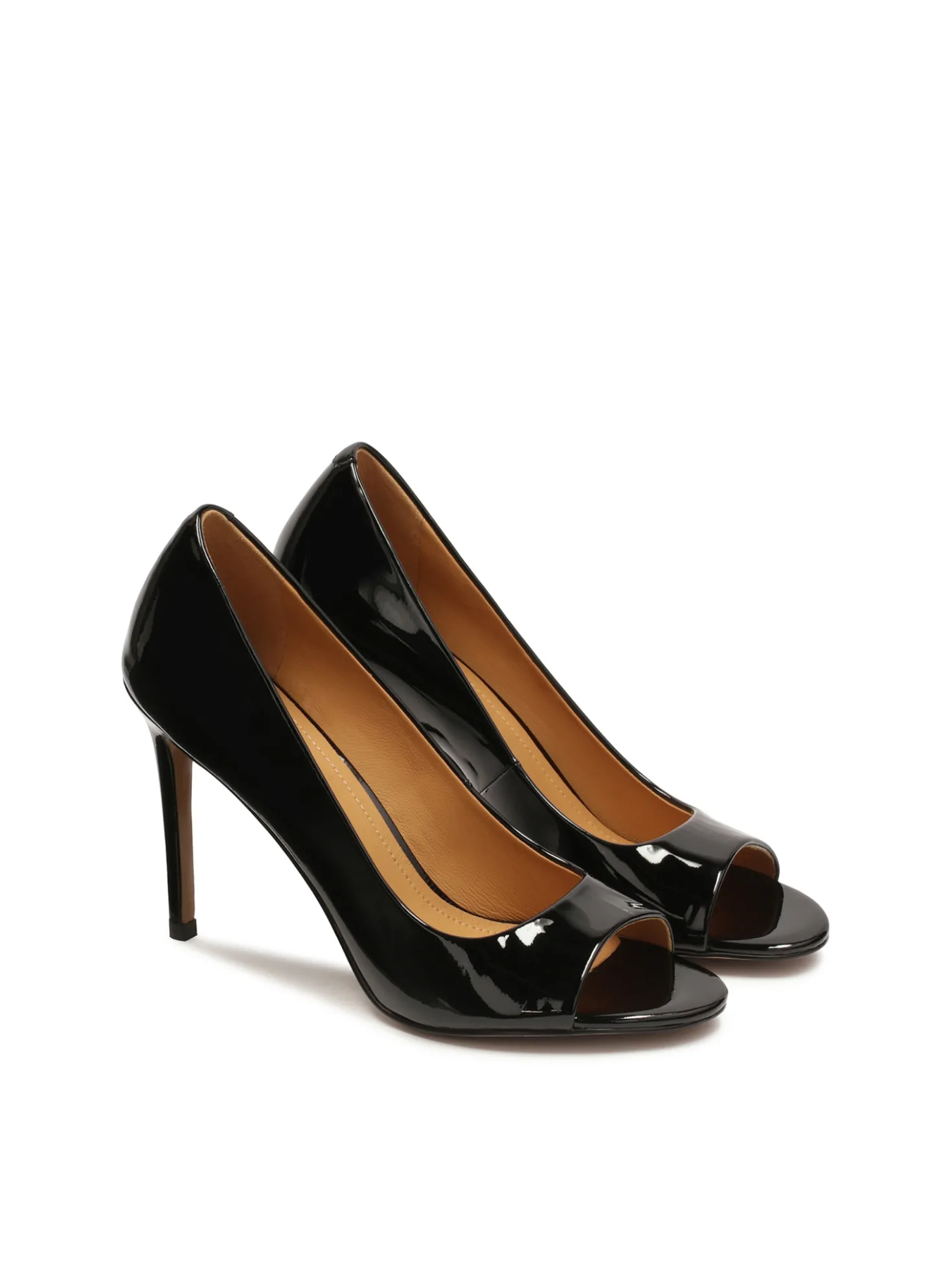 Klasyczne czarne czółenka peep toe