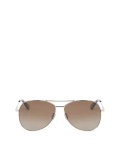 Klasyczne okulary aviator ze srebrną ramką