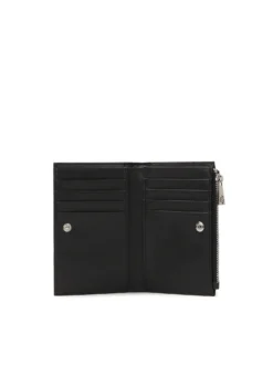 Kompaktowy czarny portfel z suwakiem