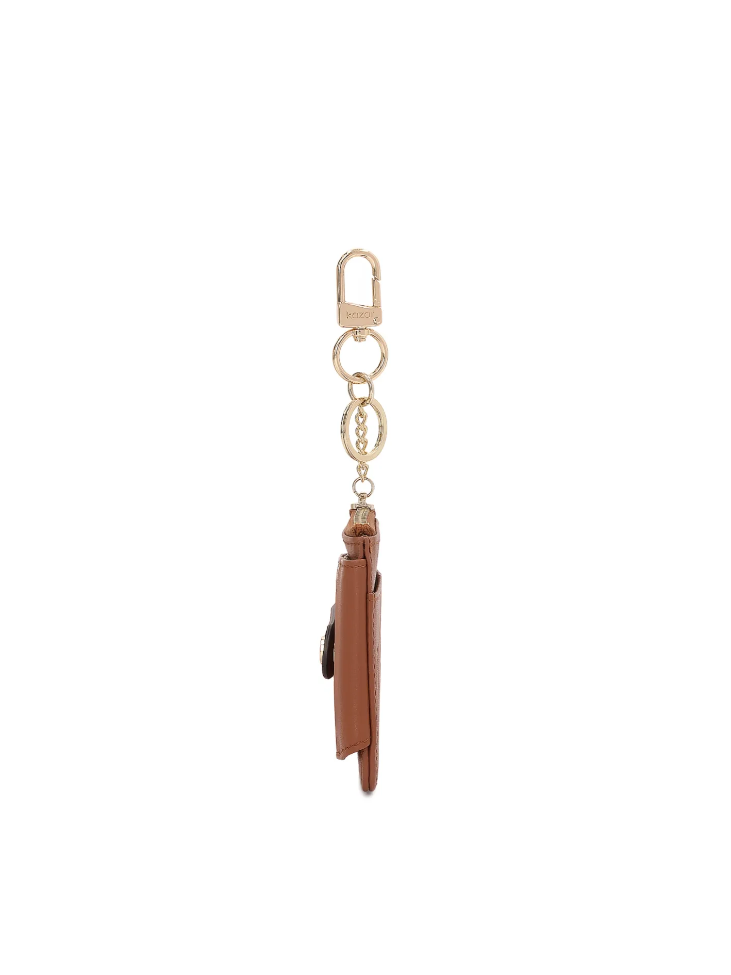 Kompaktowy skórzany portfel z karabińczykiem