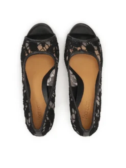 Koronkowe czółenka peep toe