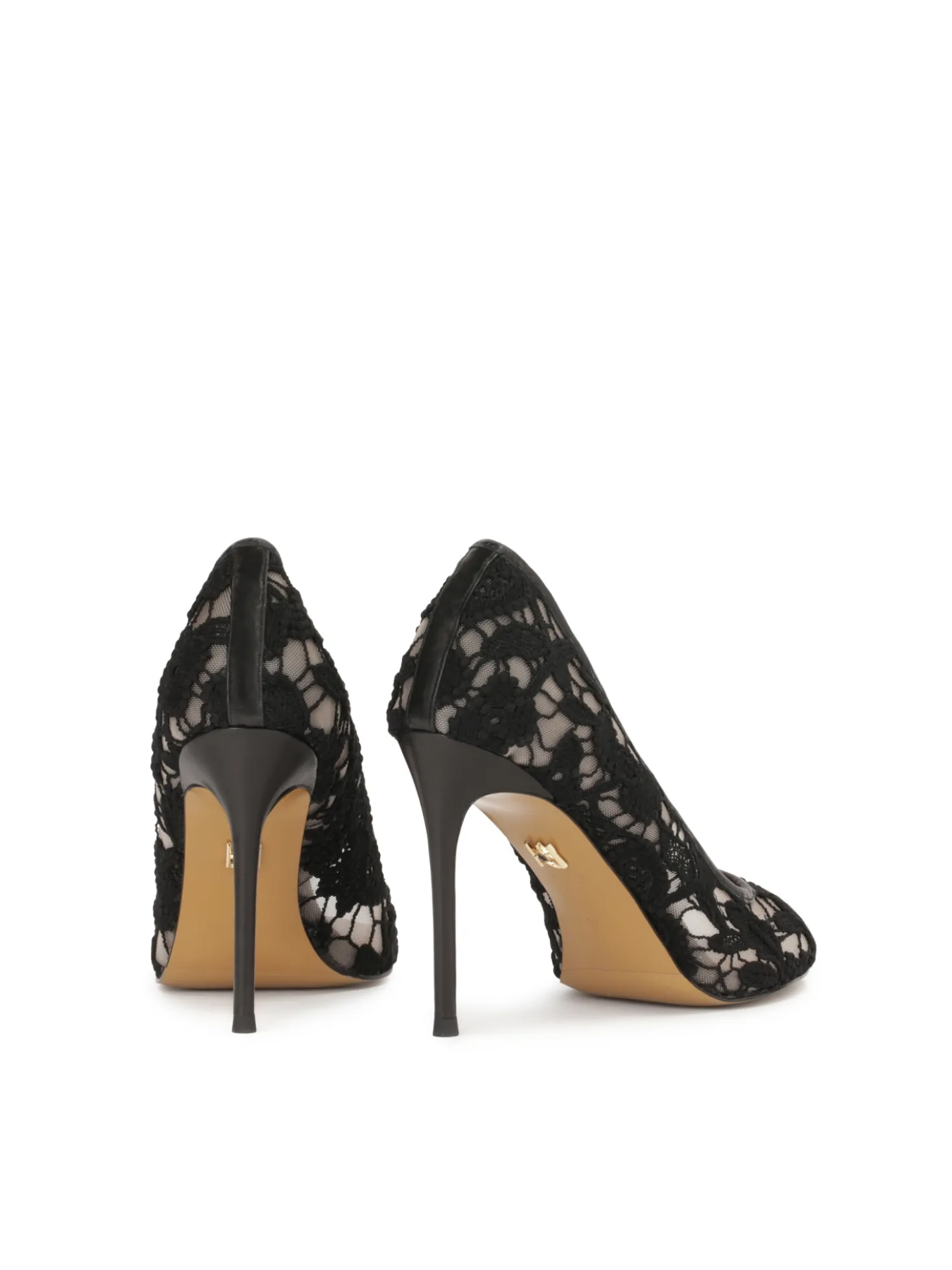 Koronkowe czółenka peep toe