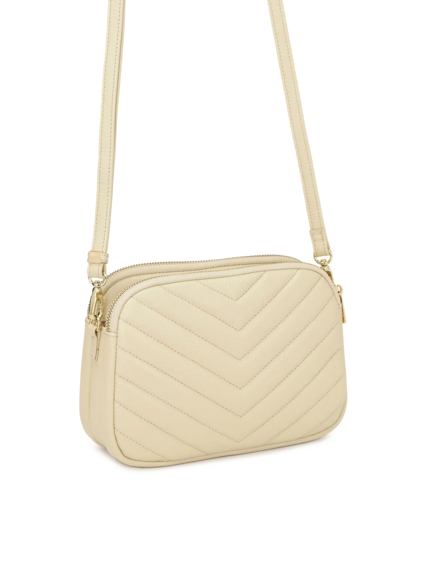 Kremowa torebka crossbody z dużym monogramem KAZAR