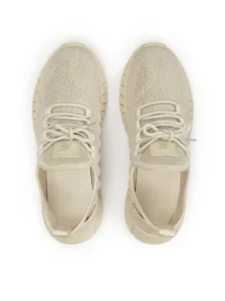 Lekkie beżowe sneakersy męskie z tkaniny