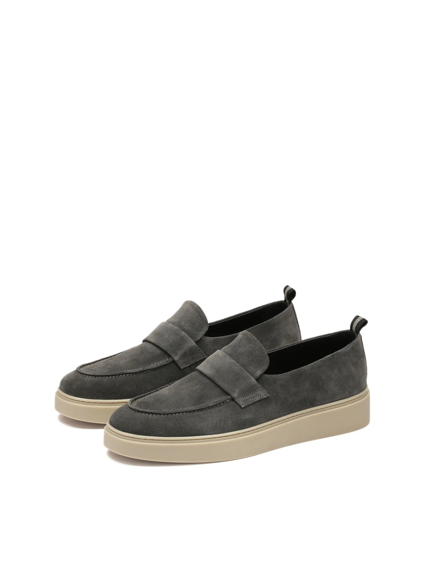 Loafersy męskie z zamszu na podeszwie typu sneakers