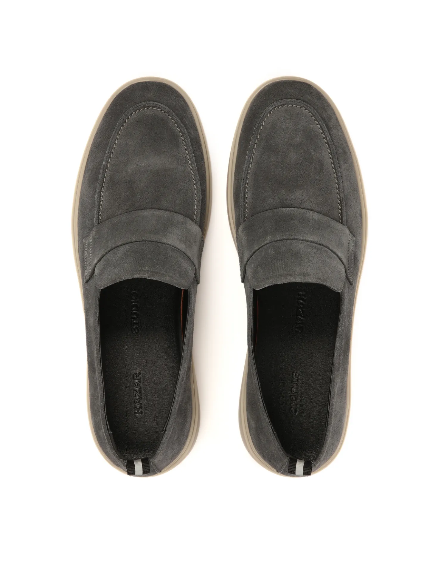 Loafersy męskie z zamszu na podeszwie typu sneakers