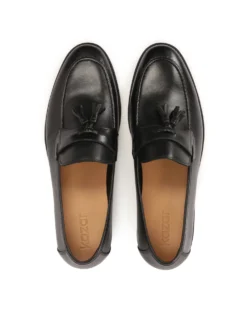 Loafersy ze skóry naturalnej z frędzlami