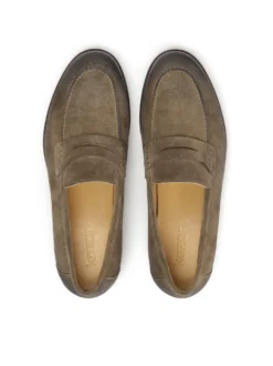Loafersy z zamszu w kolorze khaki