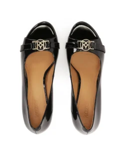 Luksusowe czarne czółenka peep toe
