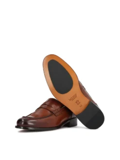 Luksusowe loafersy z brązowej skóry naturalnej