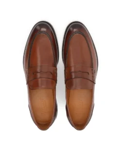 Luksusowe loafersy z brązowej skóry naturalnej