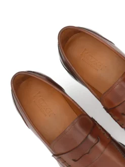 Luksusowe loafersy z brązowej skóry naturalnej