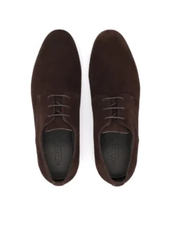 Minimalistyczne derby z zamszu w brązie