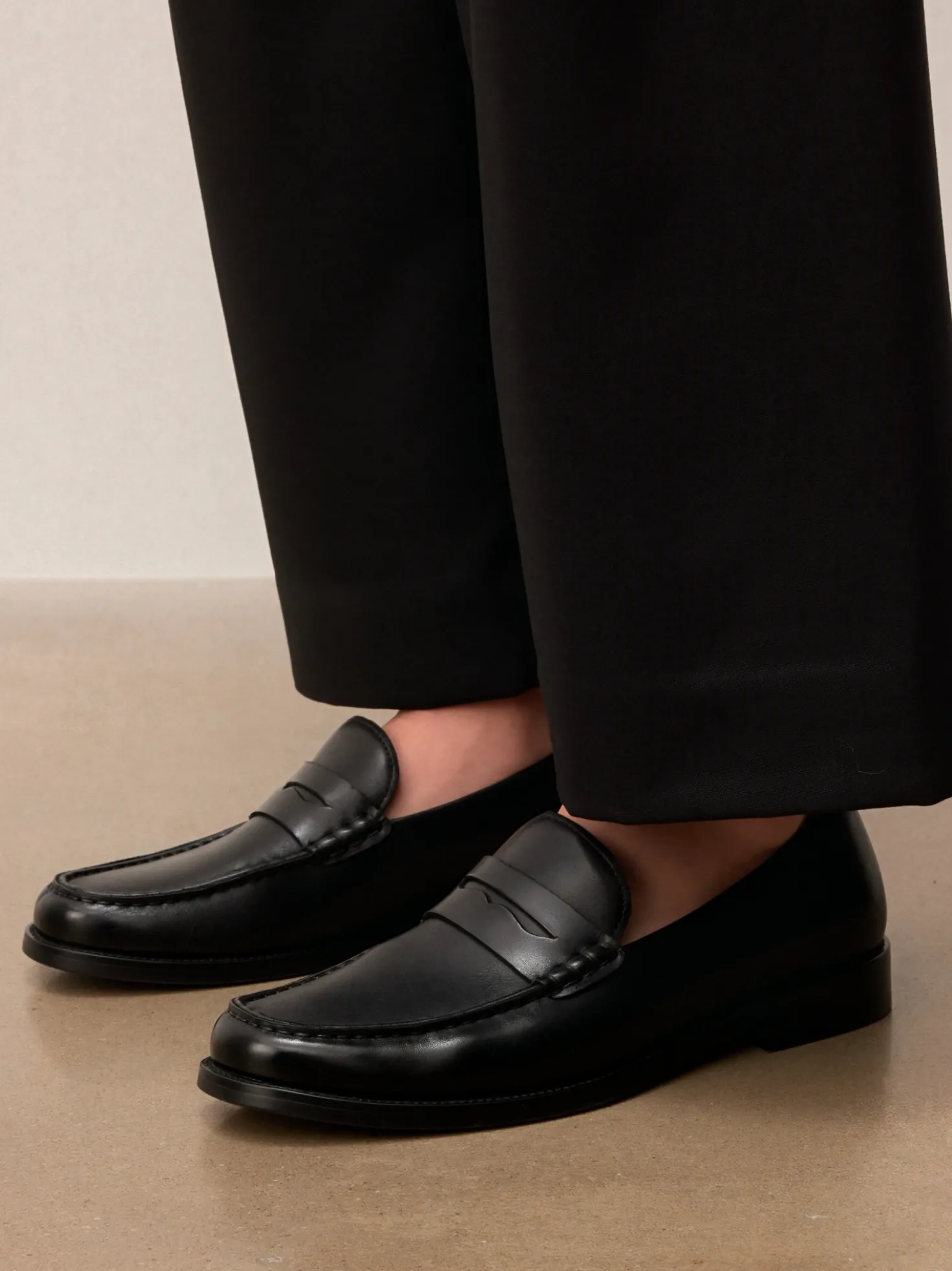 Męskie loafersy typu penny z naturalnej skóry