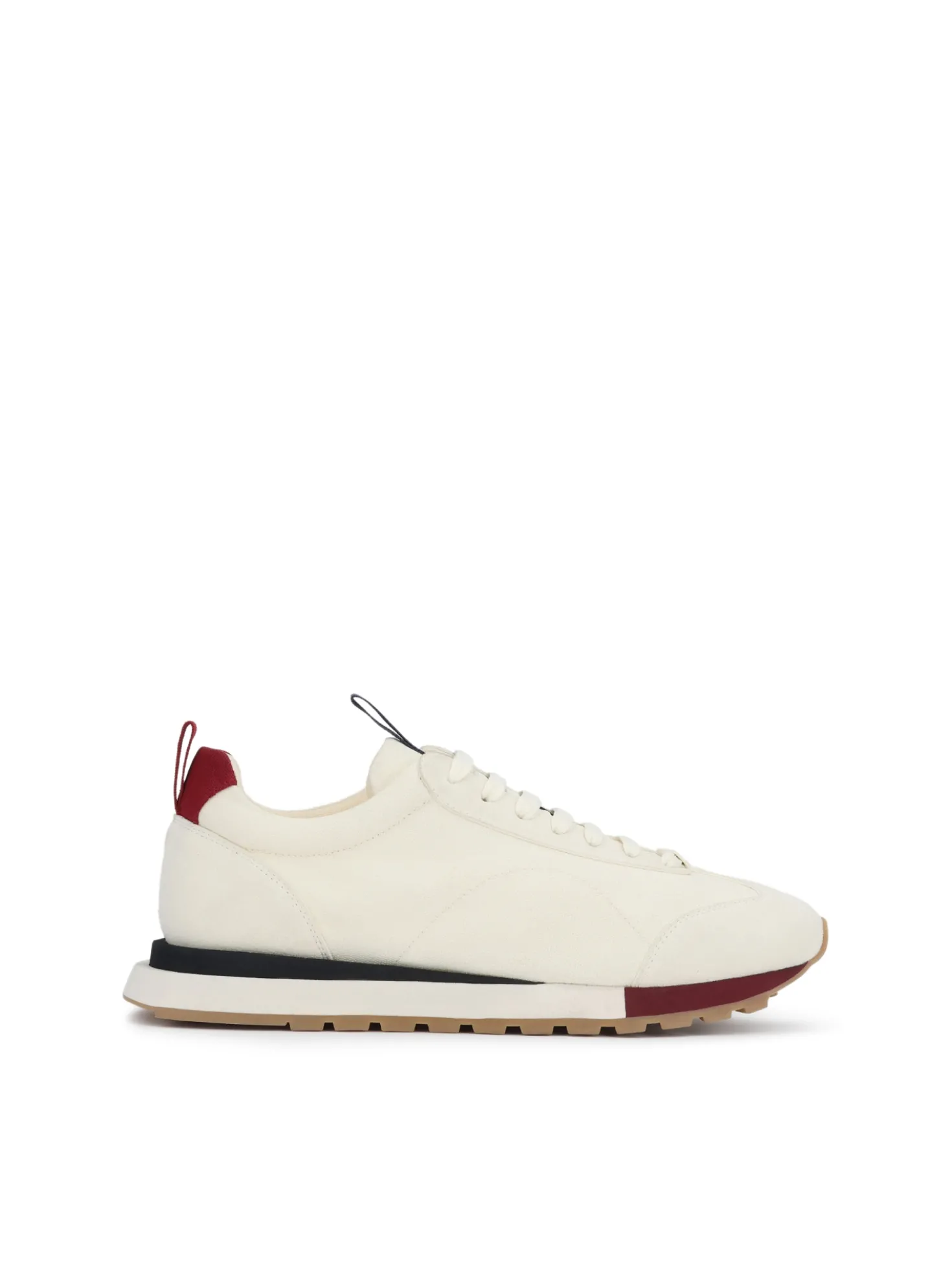 Męskie sneakersy biało-bordowe